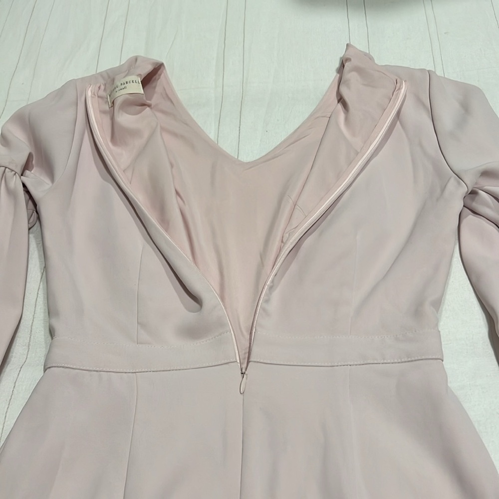 Rachel Parcell Dusty Pink Midi Dress Gathered Lantern Sleeves XS - Picture 13 of 13